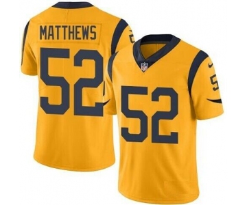 Nike Los Angeles Rams #52 Clay Matthews Gold Color Rush Limited Jersey