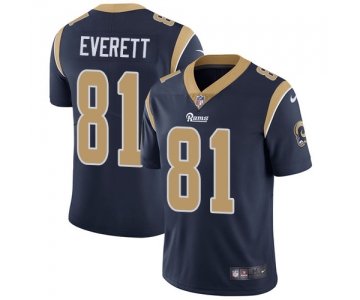 Nike Los Angeles Rams #81 Gerald Everett Navy Blue Team Color Men's Stitched NFL Vapor Untouchable Limited Jersey