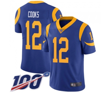 Nike Rams #12 Brandin Cooks Royal Blue Alternate Men's Stitched NFL 100th Season Vapor Limited Jersey