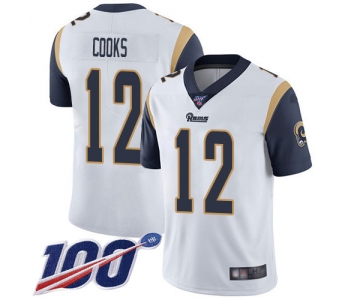 Nike Rams #12 Brandin Cooks White Men's Stitched NFL 100th Season Vapor Limited Jersey