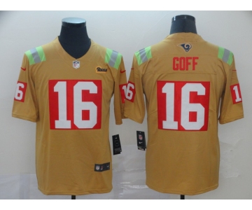 Nike Rams 16 Jared Goff Gold City Edition Vapor Untouchable Limited Jersey