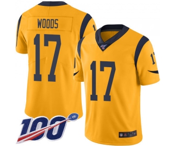Nike Rams #17 Robert Woods Gold Men's Stitched NFL Limited Rush 100th Season Jersey