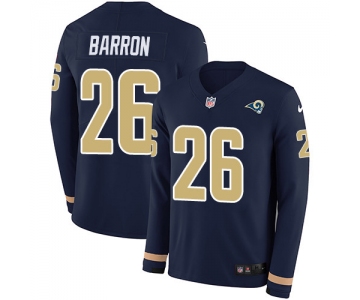 Nike Rams #26 Mark Barron Navy Blue Team Color Men's Stitched NFL Limited Therma Long Sleeve Jersey