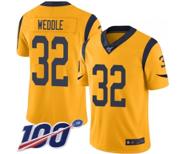 Nike Rams #32 Eric Weddle Gold Men's Stitched NFL Limited Rush 100th Season Jersey