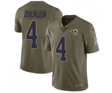 Nike Rams #4 Greg Zuerlein Olive Men's Stitched NFL Limited 2017 Salute To Service Jersey