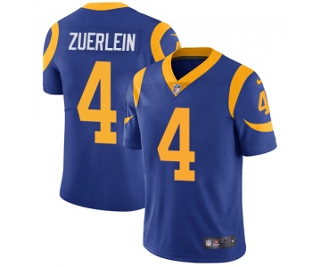 Nike Rams #4 Greg Zuerlein Royal Blue Alternate Men's Stitched NFL Vapor Untouchable Limited Jersey