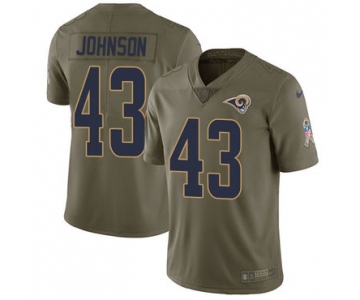 Nike Rams #43 John Johnson Olive Men's Stitched NFL Limited 2017 Salute To Service Jersey