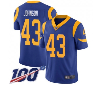 Nike Rams #43 John Johnson Royal Blue Alternate Men's Stitched NFL 100th Season Vapor Limited Jersey