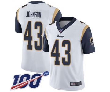 Nike Rams #43 John Johnson White Men's Stitched NFL 100th Season Vapor Limited Jersey