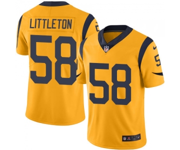 Nike Rams #58 Cory Littleton Gold Men's Stitched NFL Limited Rush Jersey