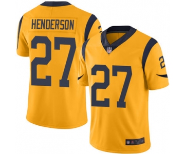 Rams #27 Darrell Henderson Gold Men's Stitched Football Limited Rush Jersey