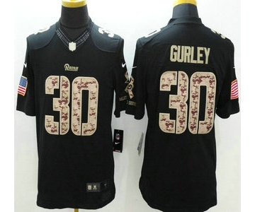 St. Louis Rams #30 Todd Gurley Nike Salute to Service Nike Black Limited Jersey