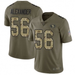 49ers #56 Kwon Alexander Olive Camo Men's Stitched Football Limited 2017 Salute To Service Jersey