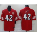Men San Francisco 49ers 42 Lott Red 75th Nike Vapor Untouchable Limited 2021 NFL Jersey