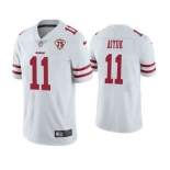 Men's San Francisco 49ers #11 Brandon Aiyuk White 2021 75th Anniversary Vapor Untouchable Limited Stitched NFL Jersey