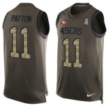Men's San Francisco 49ers #11 Quinton Patton Green Salute to Service Hot Pressing Player Name & Number Nike NFL Tank Top Jersey