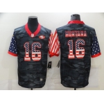 Men's San Francisco 49ers #16 Joe Montana USA Camo 2020 Salute To Service Stitched NFL Nike Limited Jersey