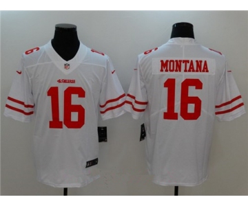 Men's San Francisco 49ers #16 Joe Montana White 2017 Vapor Untouchable Stitched NFL Nike Limited Jersey