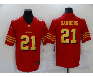 Men's San Francisco 49ers #21 Deion Sanders Red Gold 2021 Vapor Untouchable Stitched NFL Nike Limited Jersey