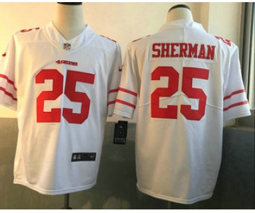 Men's San Francisco 49ers #25 Richard Sherman White 2017 Vapor Untouchable Stitched NFL Nike Limited Jersey