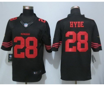 Men's San Francisco 49ers #28 Carlos Hyde Black Alternate 2015 NFL Nike Limited Jersey