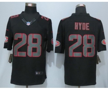 Men's San Francisco 49ers #28 Carlos Hyde Black Impact NFL Nike Limited Jersey