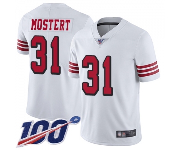 Men's San Francisco 49ers #31 Raheem Mostert Football 100th Season Rush White Vapor Untouchable Limited Jersey