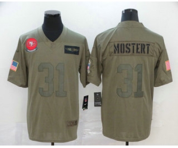 Men's San Francisco 49ers #31 Raheem Mostert NEW Olive 2019 Salute To Service Stitched NFL Nike Limited Jersey