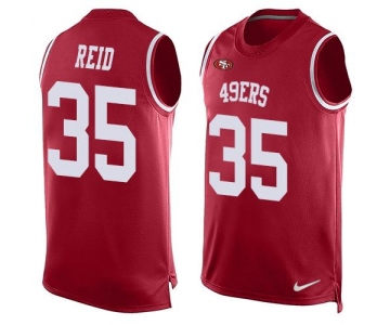 Men's San Francisco 49ers #35 Eric Reid Red Hot Pressing Player Name & Number Nike NFL Tank Top Jersey