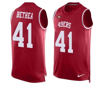 Men's San Francisco 49ers #41 Antoine Bethea Red Hot Pressing Player Name & Number Nike NFL Tank Top Jersey