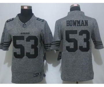 Men's San Francisco 49ers #53 NaVorro Bowman Nike Gray Gridiron 2015 NFL Gray Limited Jersey