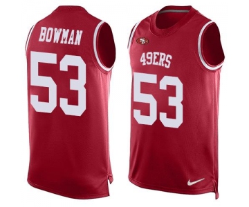 Men's San Francisco 49ers #53 NaVorro Bowman Red Hot Pressing Player Name & Number Nike NFL Tank Top Jersey