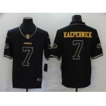 Men's San Francisco 49ers #7 Colin Kaepernick Black 100th Season Golden Edition Jersey