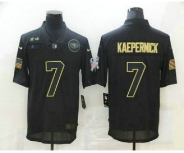 Men's San Francisco 49ers #7 Colin Kaepernick Black 2020 Salute To Service Stitched NFL Nike Limited Jersey