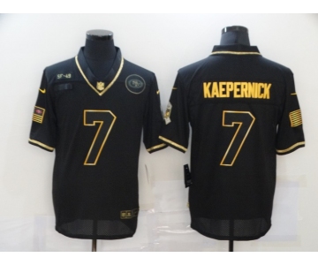 Men's San Francisco 49ers #7 Colin Kaepernick Black Gold 2020 Salute To Service Stitched NFL Nike Limited Jersey
