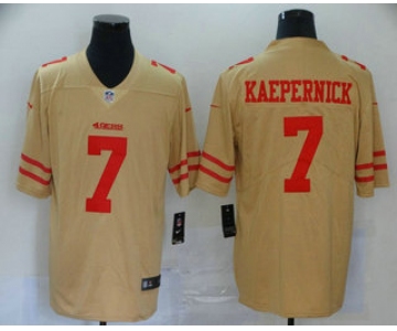 Men's San Francisco 49ers #7 Colin Kaepernick Gold 2019 Inverted Legend Stitched NFL Nike Limited Jersey
