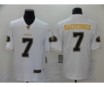 Men's San Francisco 49ers #7 Colin Kaepernick White 100th Season Golden Edition Jersey