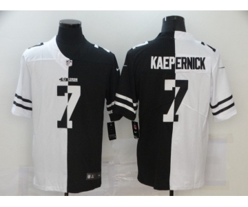 Men's San Francisco 49ers #7 Colin Kaepernick White Black Peaceful Coexisting 2020 Vapor Untouchable Stitched NFL Nike Limited Jersey