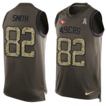 Men's San Francisco 49ers #82 Torrey Smith Green Salute to Service Hot Pressing Player Name & Number Nike NFL Tank Top Jersey
