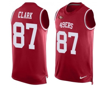 Men's San Francisco 49ers #87 Dwight Clark Red Hot Pressing Player Name & Number Nike NFL Tank Top Jersey