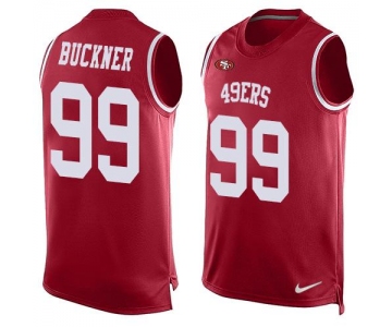 Men's San Francisco 49ers #99 DeForest Buckner Red Hot Pressing Player Name & Number Nike NFL Tank Top Jersey