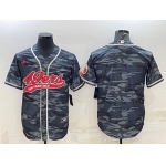 Men's San Francisco 49ers Blank Grey Camo With Patch Cool Base Stitched Baseball Jersey