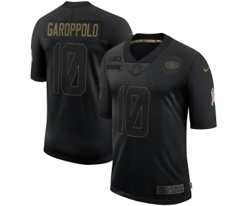 Nike 49ers 10 Jimmy Garoppolo Black 2020 Salute To Service Limited Jersey