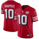 Nike 49ers 10 Jimmy Garoppolo Red 75th Anniversary Color Rush Vapor Untouchable Limited Jersey