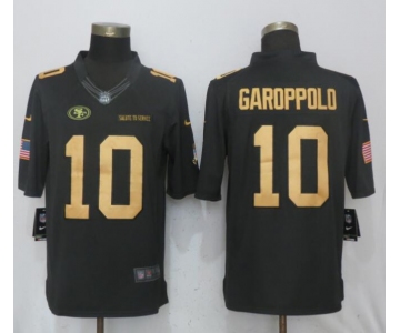 Nike 49ers #10 Jimmy Garoppolp Anthracite Gold Salute To Service Limited Jersey