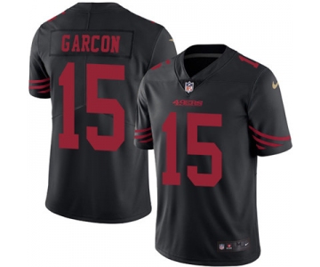 Nike 49ers #15 Pierre Garcon Black Men's Stitched NFL Limited Rush Jersey
