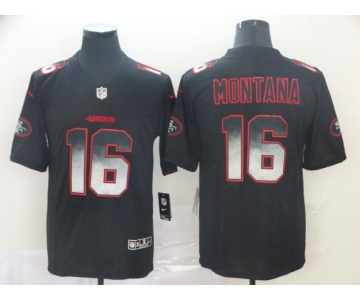 Nike 49ers 16 Joe Montana Black Arch Smoke Vapor Untouchable Limited Jersey