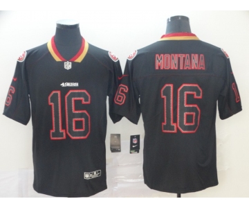 Nike 49ers 16 Joe Montana Black Shadow Legend Limited Jersey