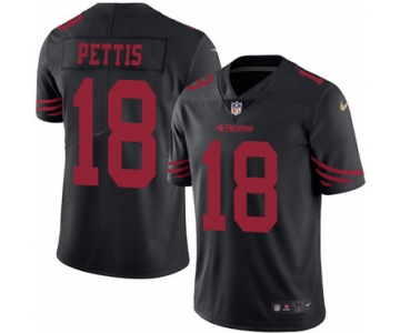 Nike 49ers #18 Dante Pettis Black Men's Stitched NFL Limited Rush Jersey