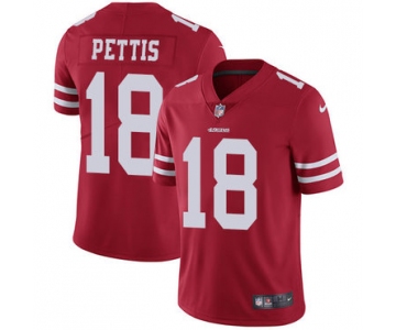 Nike 49ers #18 Dante Pettis Red Team Color Men's Stitched NFL Vapor Untouchable Limited Jersey